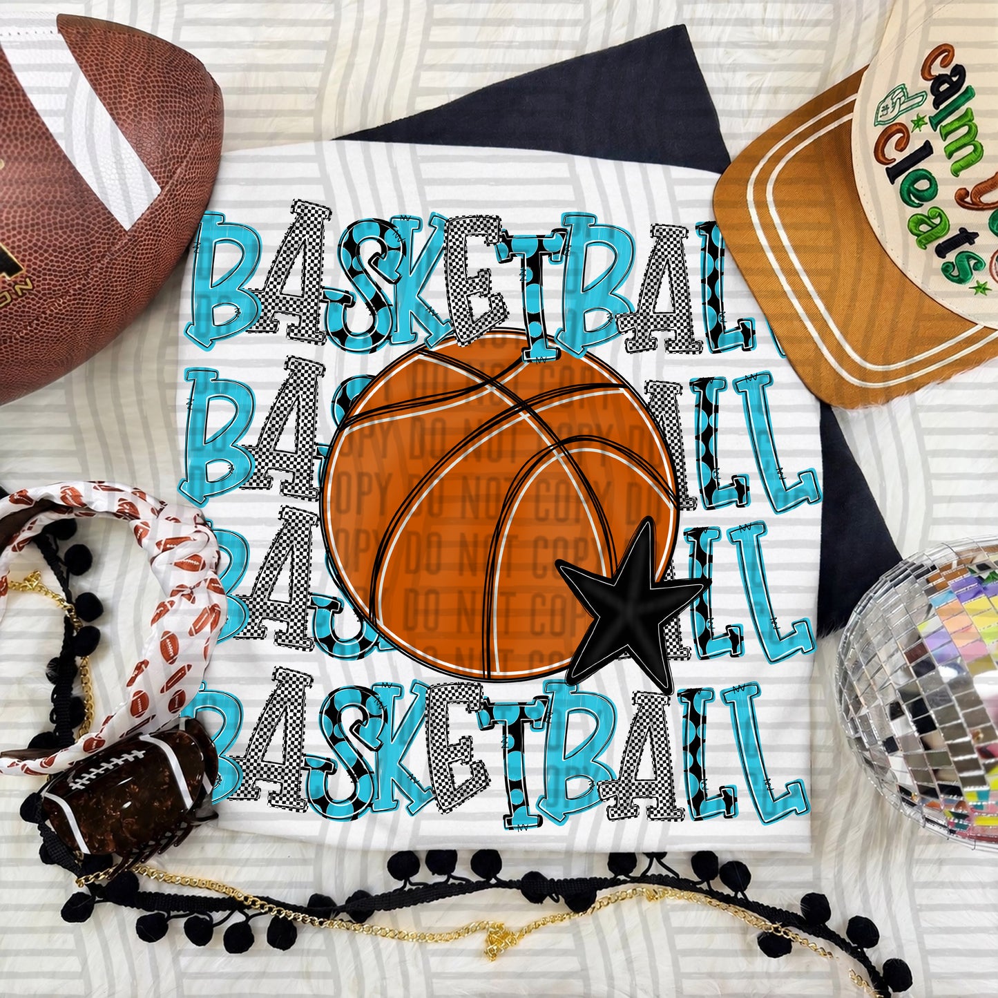QUAD Stacked BASKETBALL color 2609-0009 - Color Dropdown Digital Download 300 DPI PNG FILE