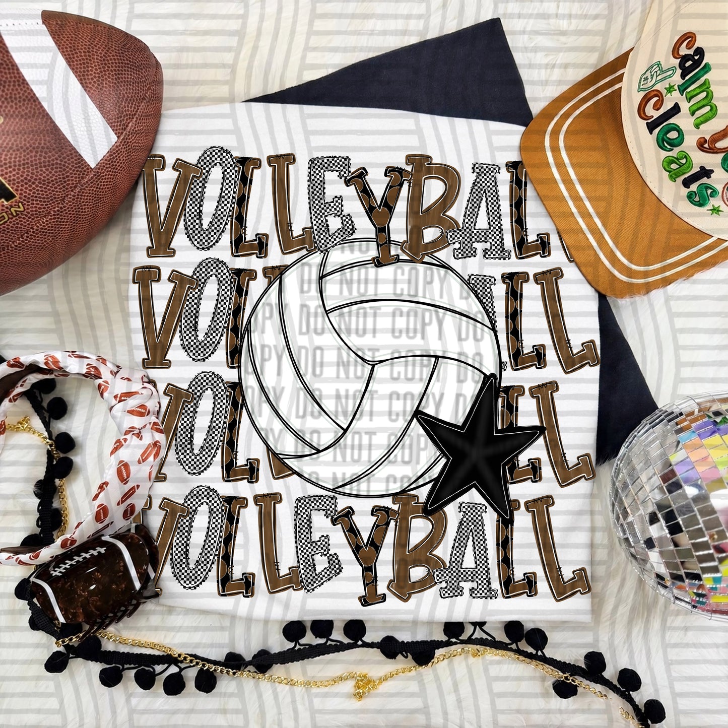 Quad Stacked VOLLEYBALL color 2609-0011 - Color Dropdown Digital Download 300 DPI PNG FILE