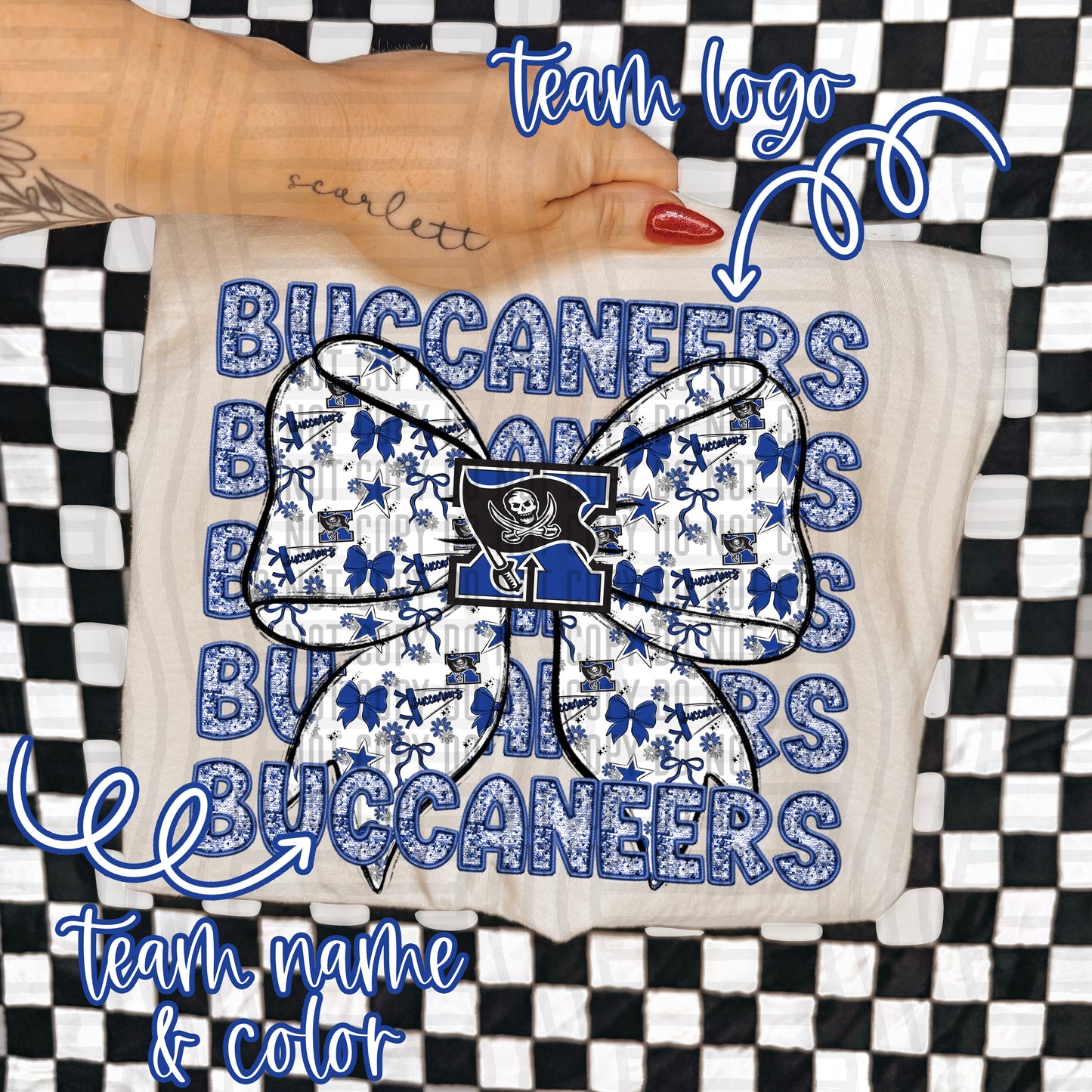 CUSTOM Faux Embroidery BOW - Digital download 300DPI PNG FILE