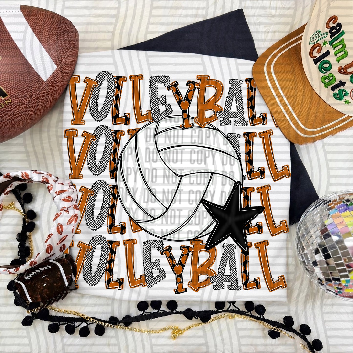 Quad Stacked VOLLEYBALL color 2609-0011 - Color Dropdown Digital Download 300 DPI PNG FILE