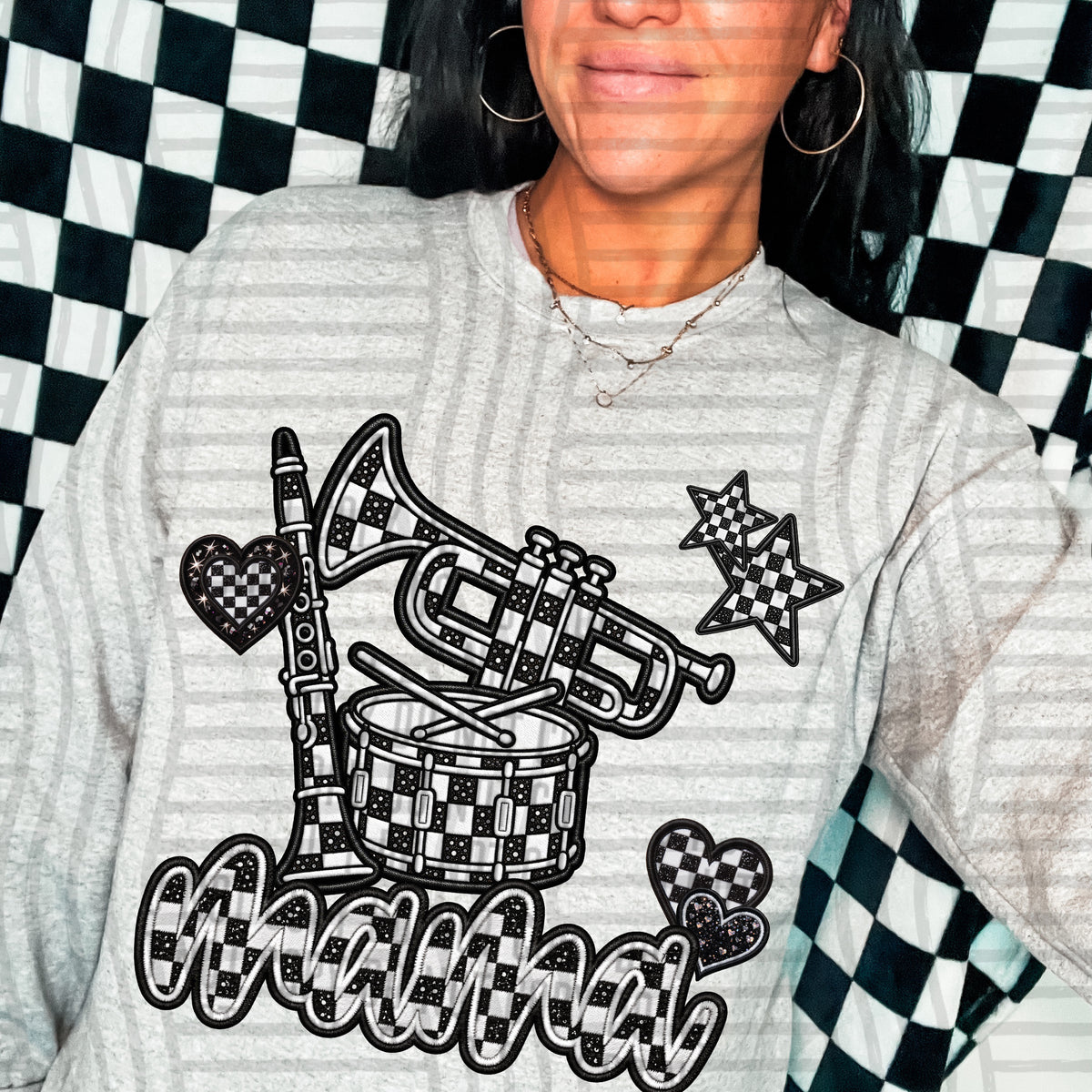 Checkered Sports Mama _ choose sport -  Digital Download 300DPI PNG FILE