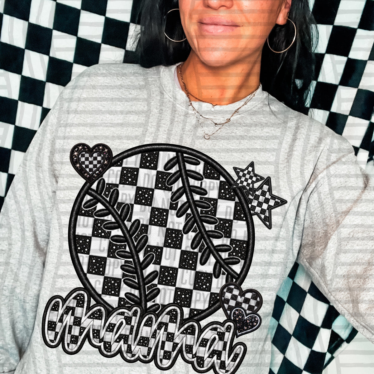 Checkered Sports Mama _ choose sport -  Digital Download 300DPI PNG FILE