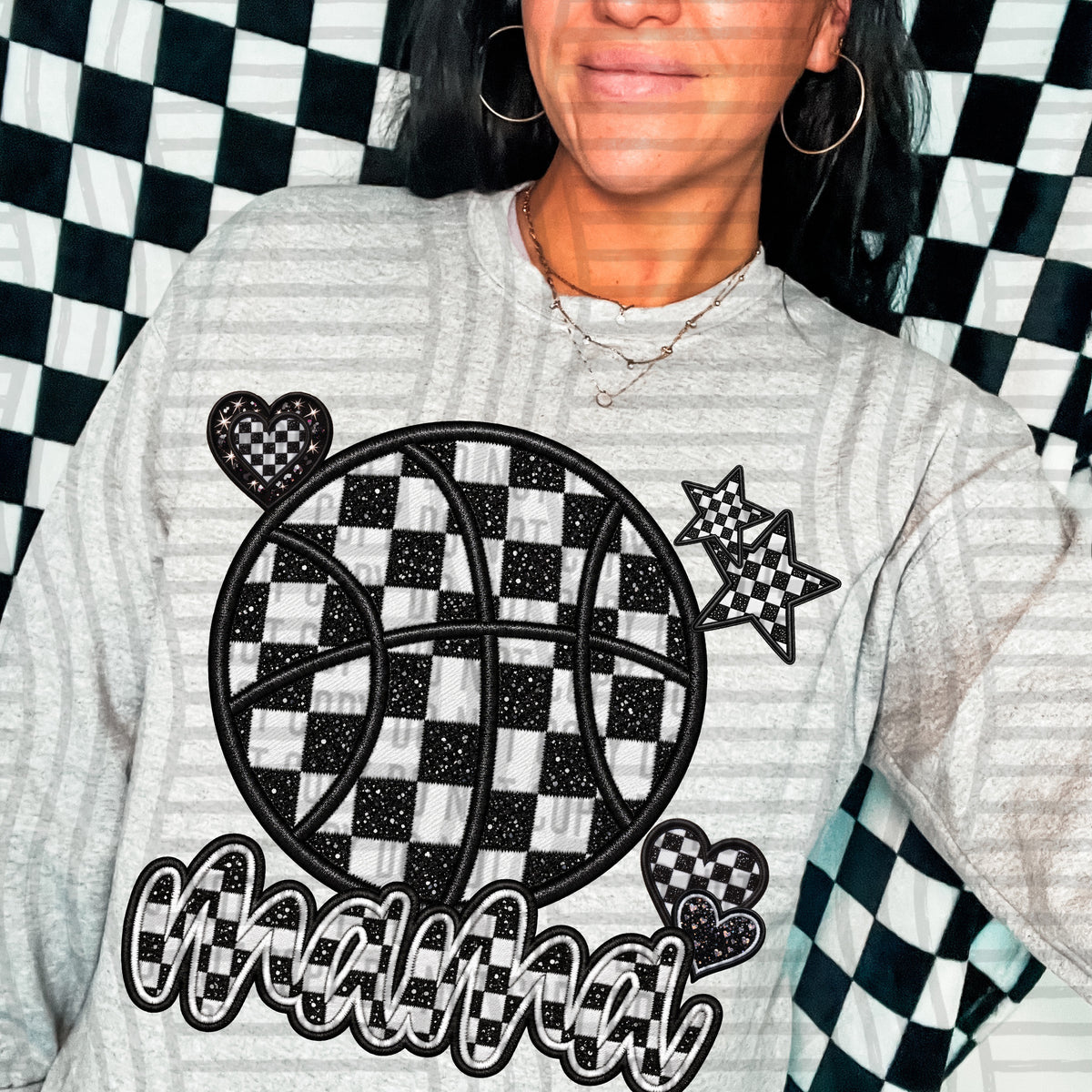 Checkered Sports Mama _ choose sport -  Digital Download 300DPI PNG FILE