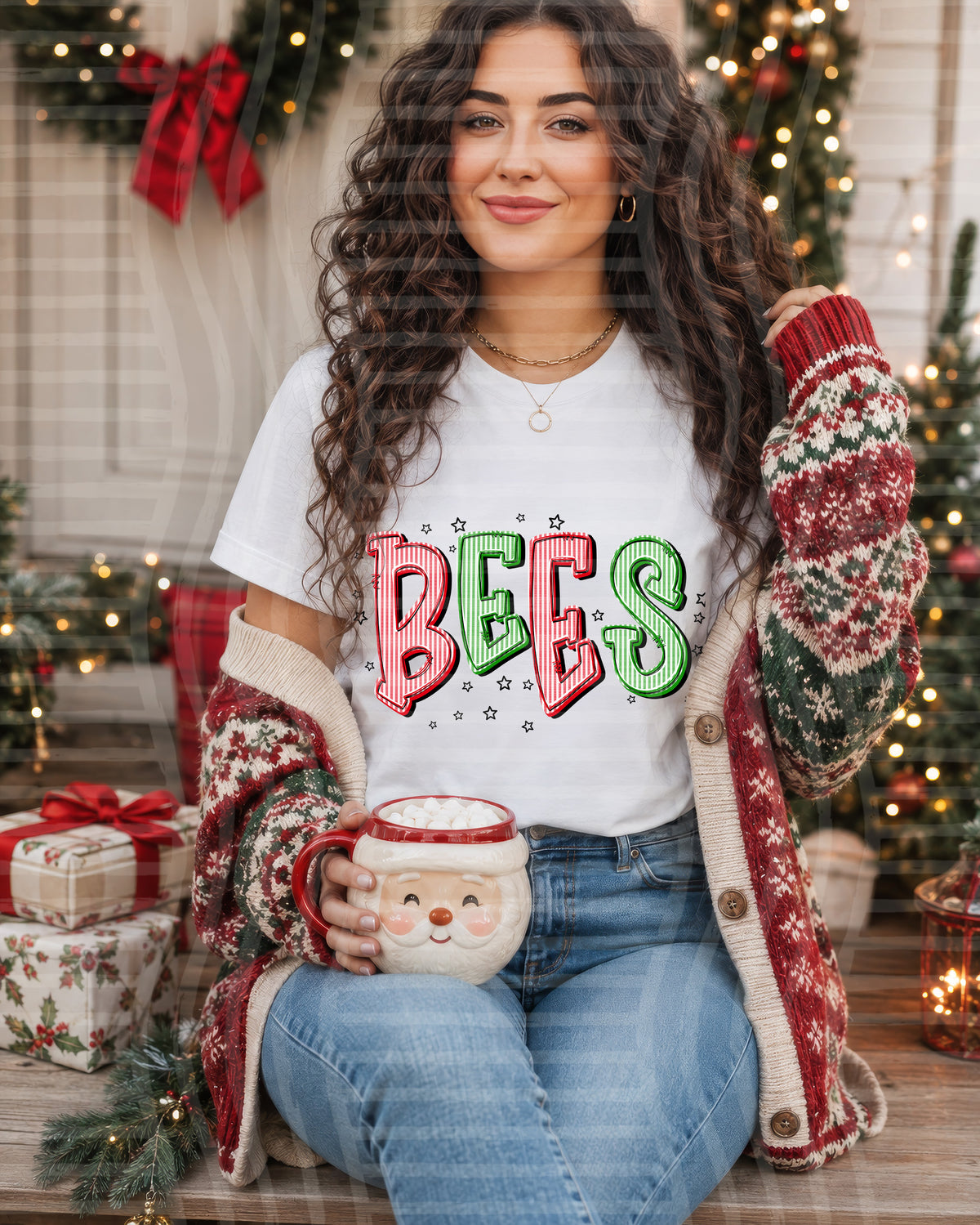 Seersucker Chic Christmas 2610-0016 - Custom + DROPDOWN - 300 DPI digital download