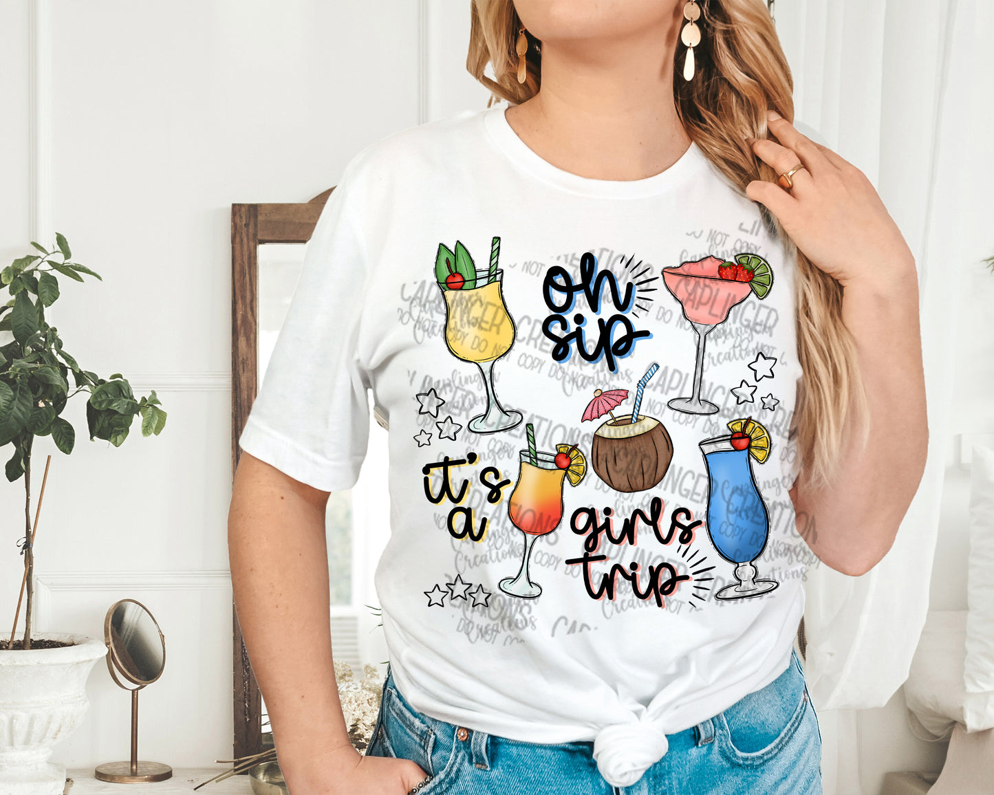 Oh sip it's a girls trip - Digital download 300DPI PNG FILE