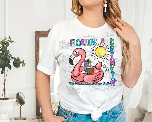 Floatin & Drinkin - Digital download 300DPI PNG FILE