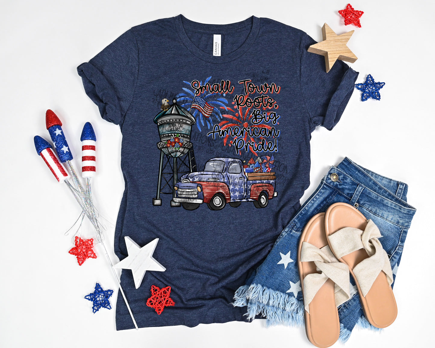 CUSTOM - Small Town Roots, Big American Pride! - Digital download 300DPI PNG FILE