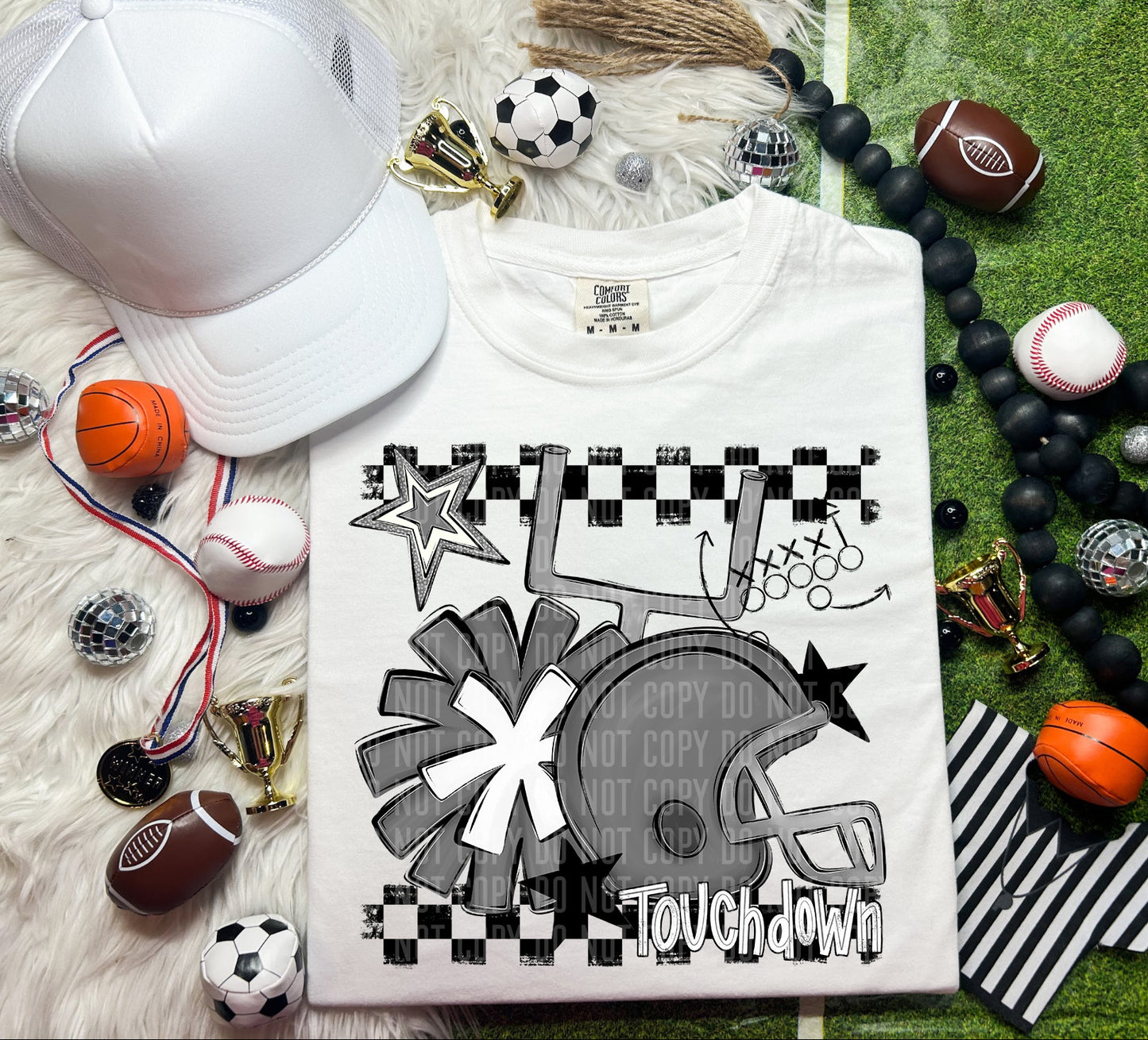 Custom Football Helmet + Pom Mascots  - Digital Download 300DPI PNG FILE