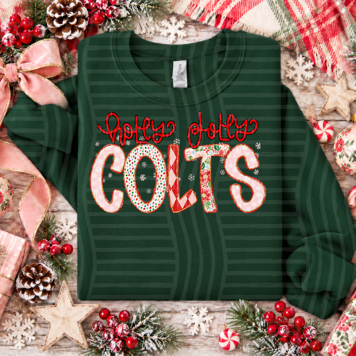 Holly Jolly Christmas Confetti Mascots - 2610-0021 - CUSTOM + DROPDOWN - 300 DPI Digital Download