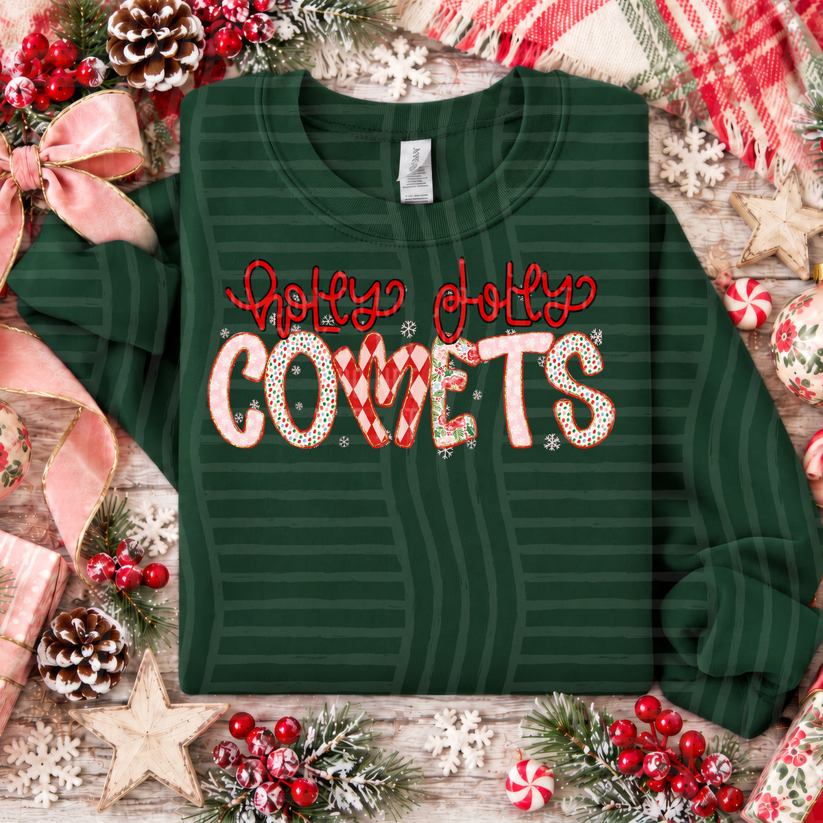 Holly Jolly Christmas Confetti Mascots - 2610-0021 - CUSTOM + DROPDOWN - 300 DPI Digital Download
