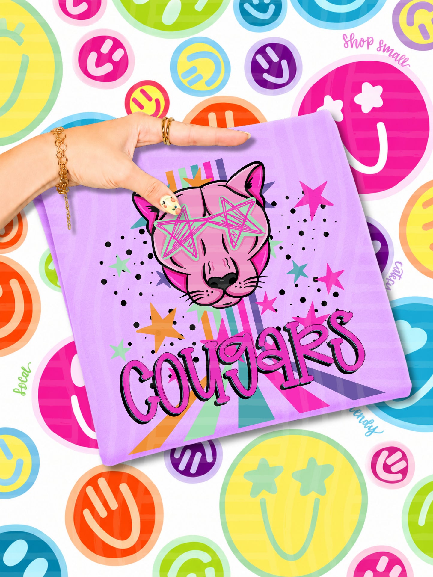 Starry Eyes Rainbow Mascot Heads -  Custom + DROPDOWN - 300 DPI digital download