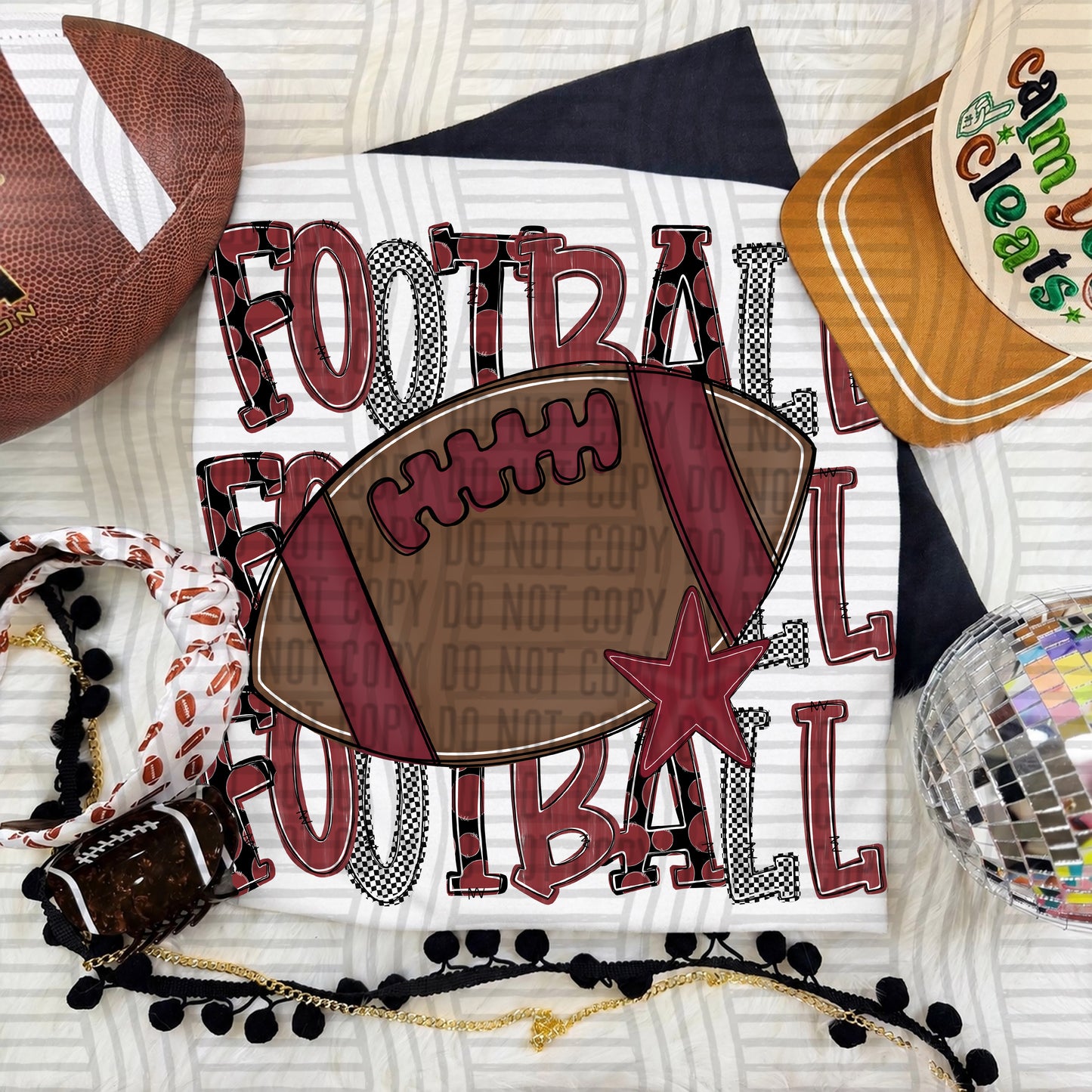 Tri Stacked Football color 2609-0007 - Color Dropdown Digital Download 300 DPI PNG FILE