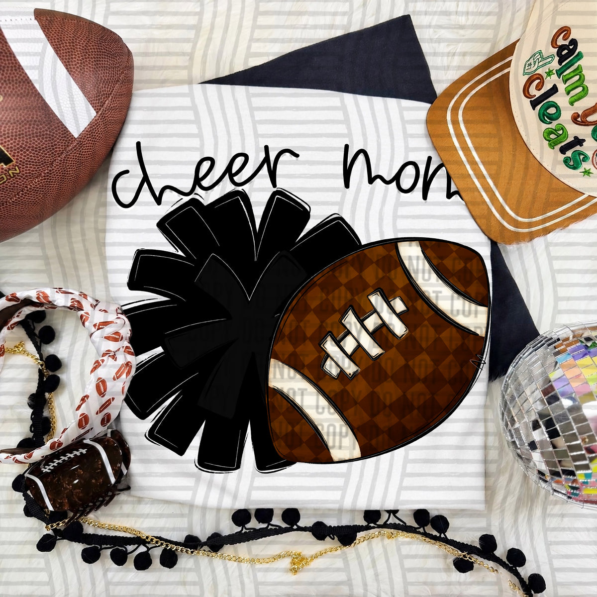 Cheer Mom PNG design in Black