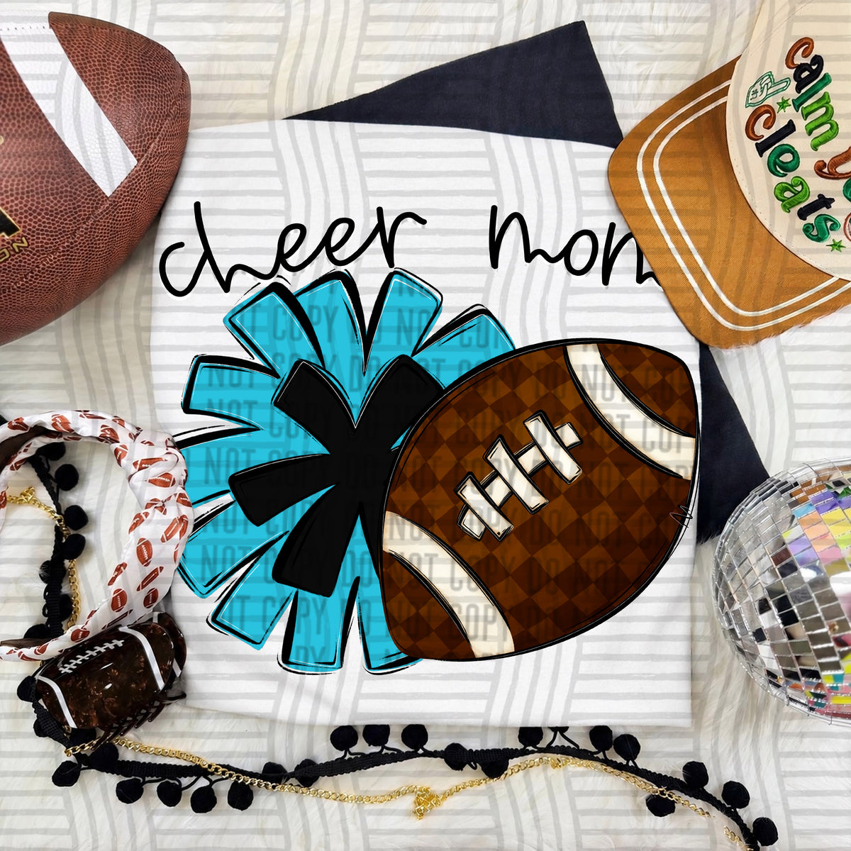 Cheer Mom PNG design in Bright Blue