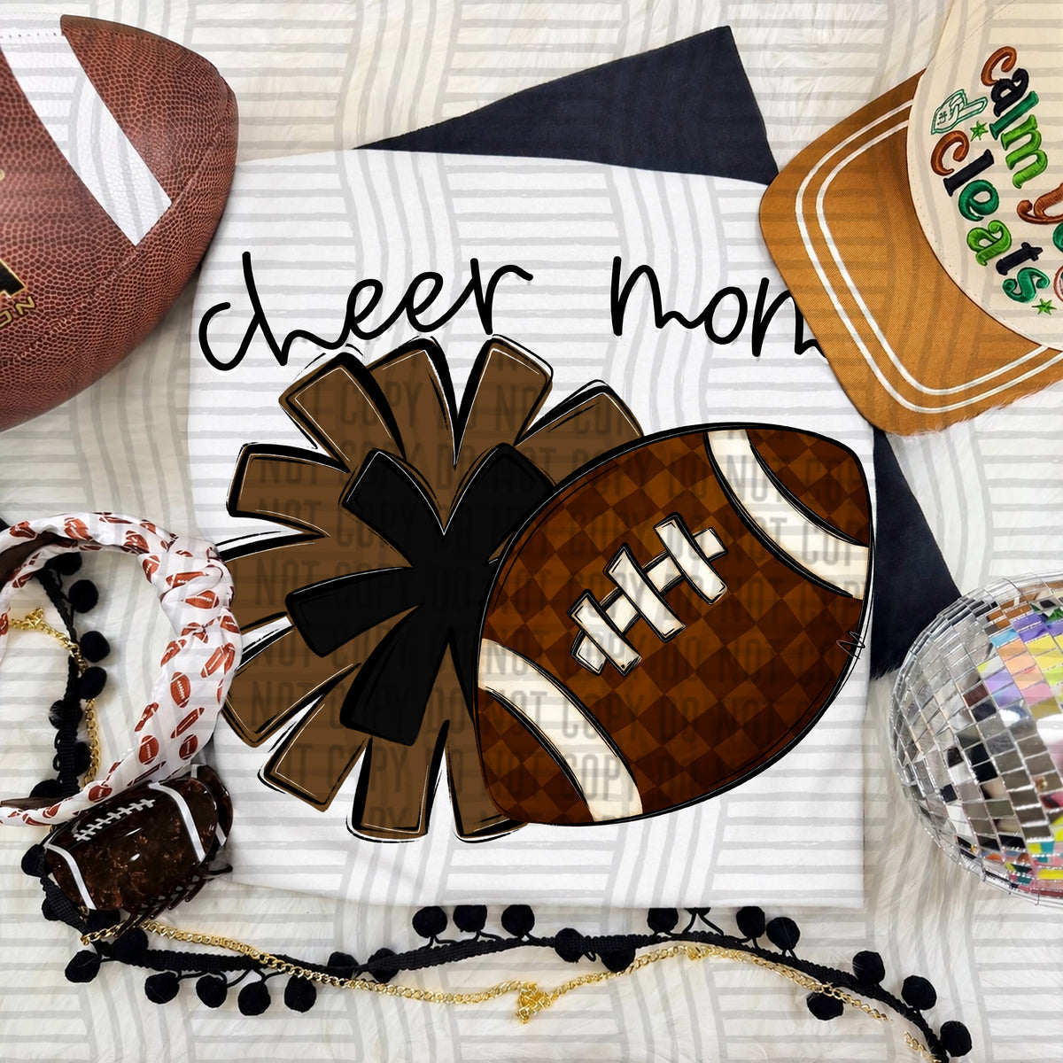 Cheer Mom PNG design in Brown