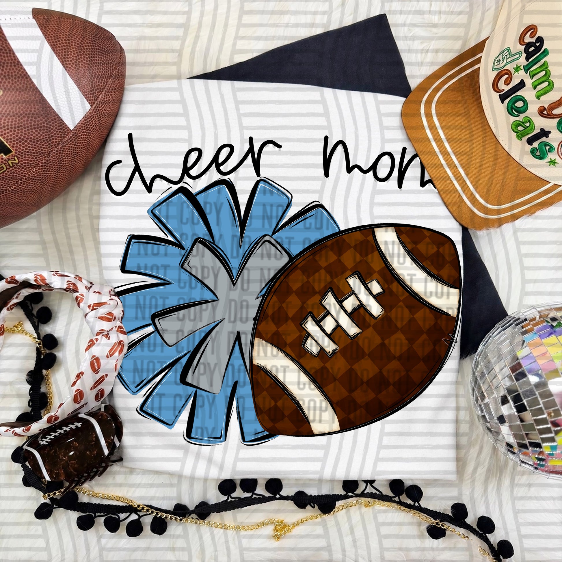 Cheer Mom PNG design in Col Blue-Grey