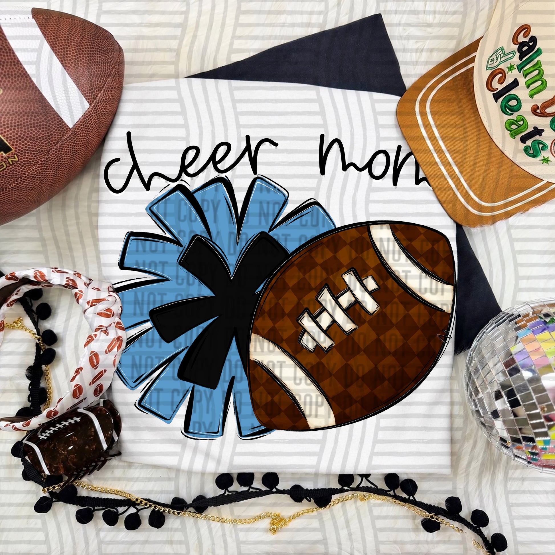 Cheer Mom PNG design in Col Blue