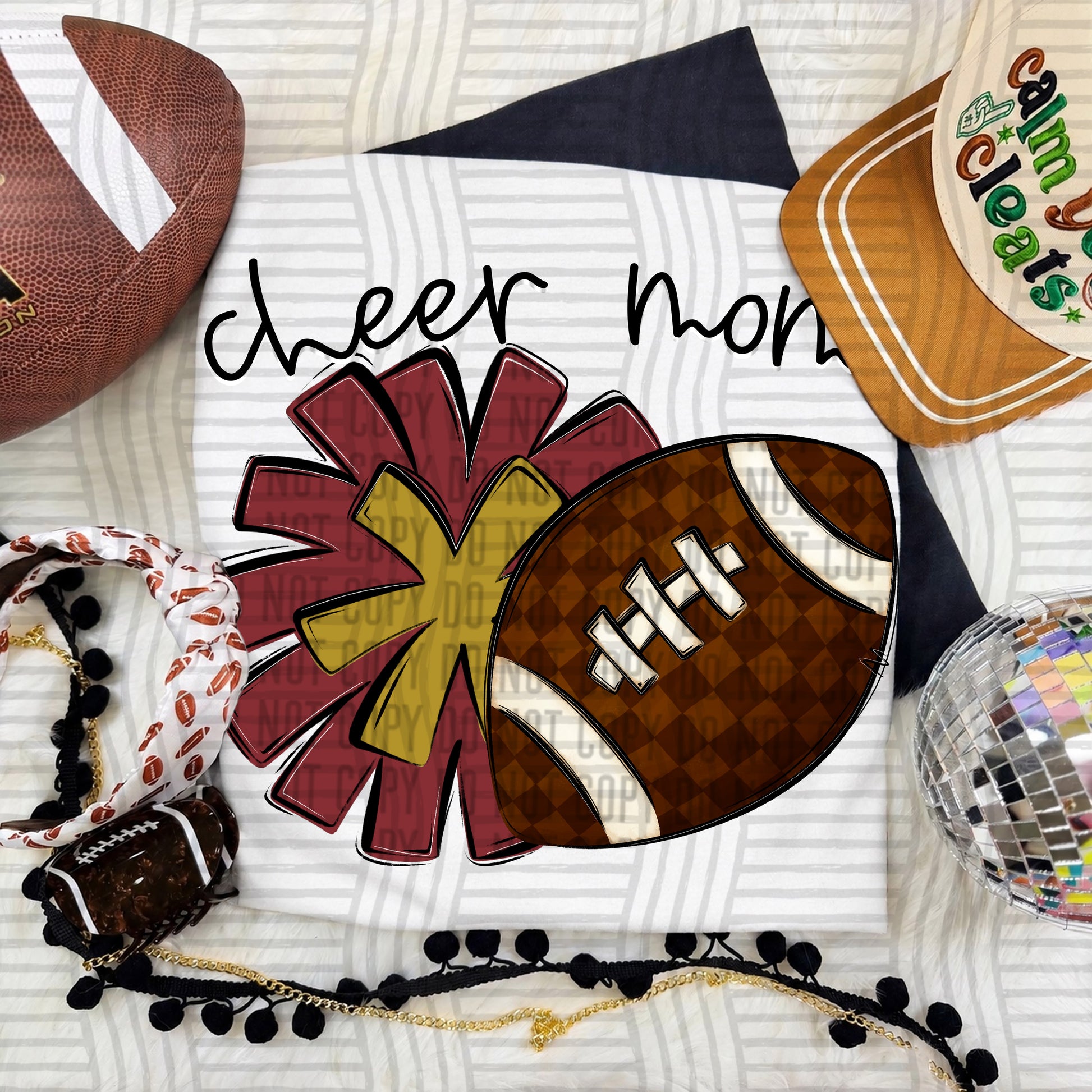 Cheer Mom PNG design in Crimson-Gold