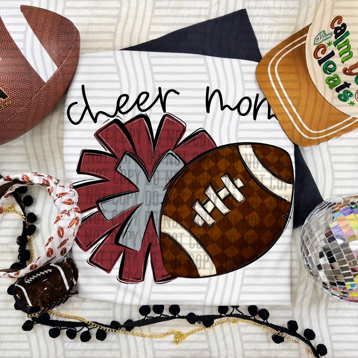 Cheer Mom PNG design in Crimson-Grey