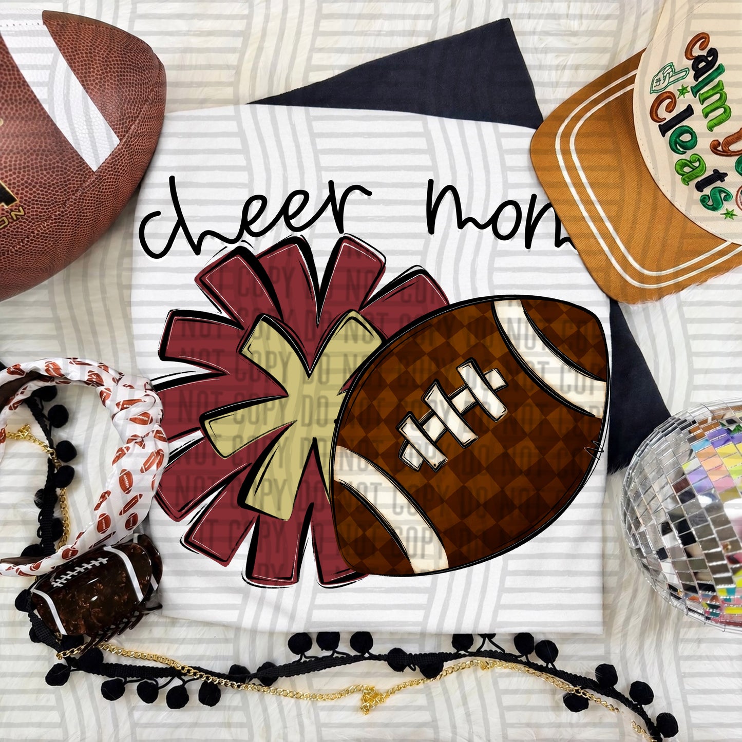 Cheer Mom PNG design in Crimson-Lt Gold