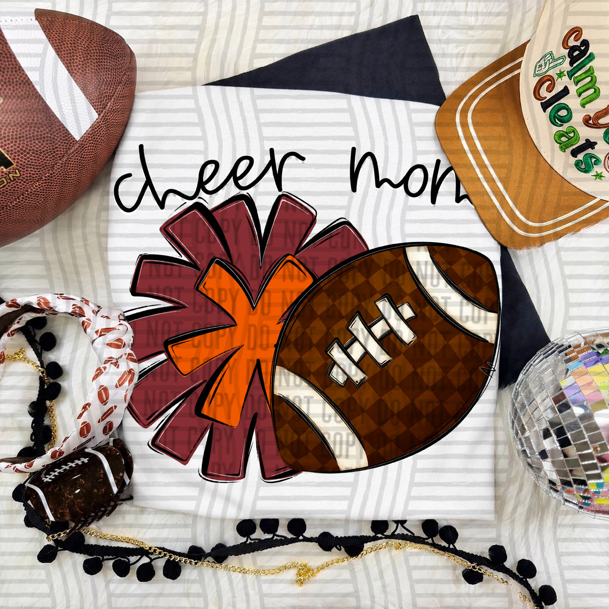 Cheer Mom PNG design in Crimson-Orange