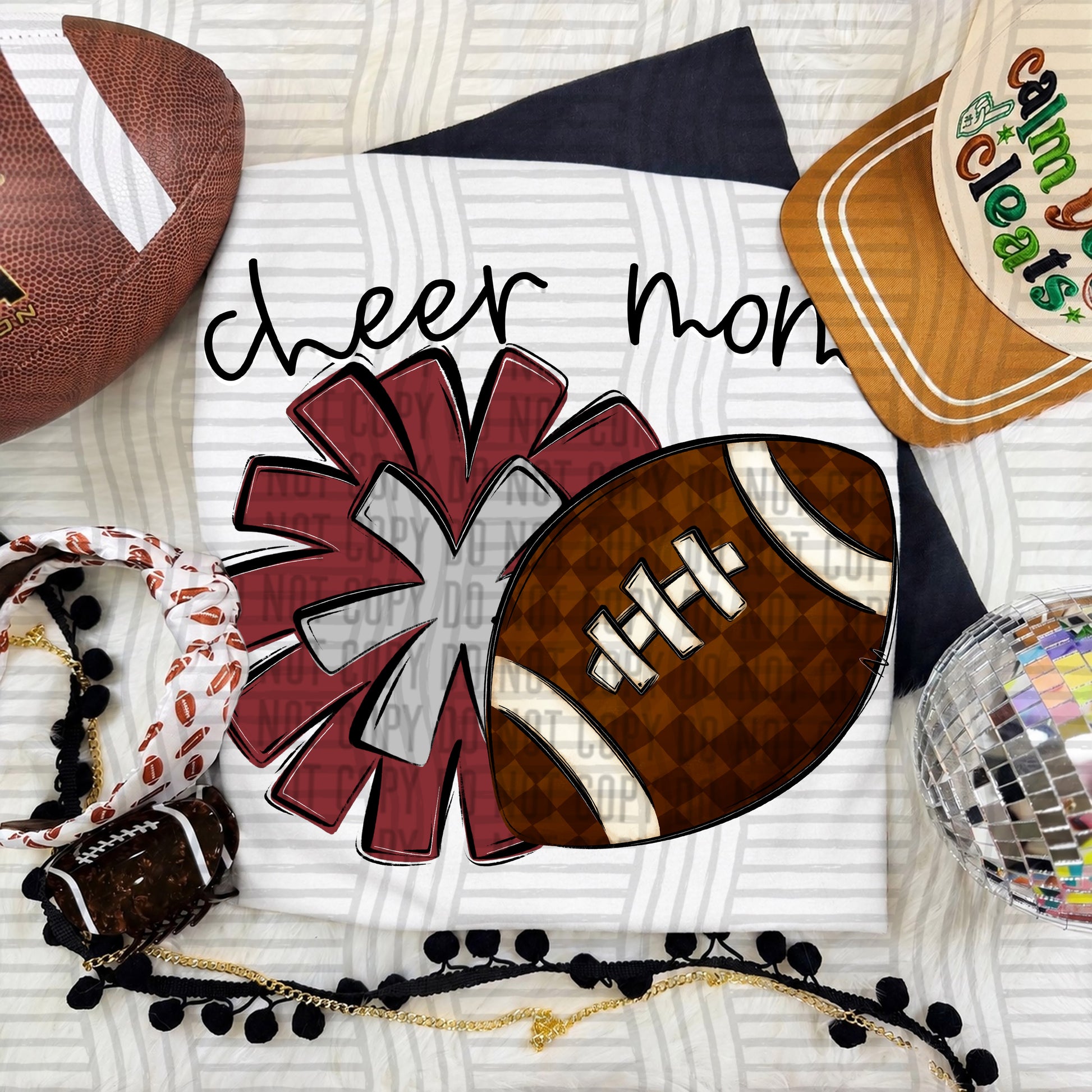 Cheer Mom PNG design in Crimson-Silver