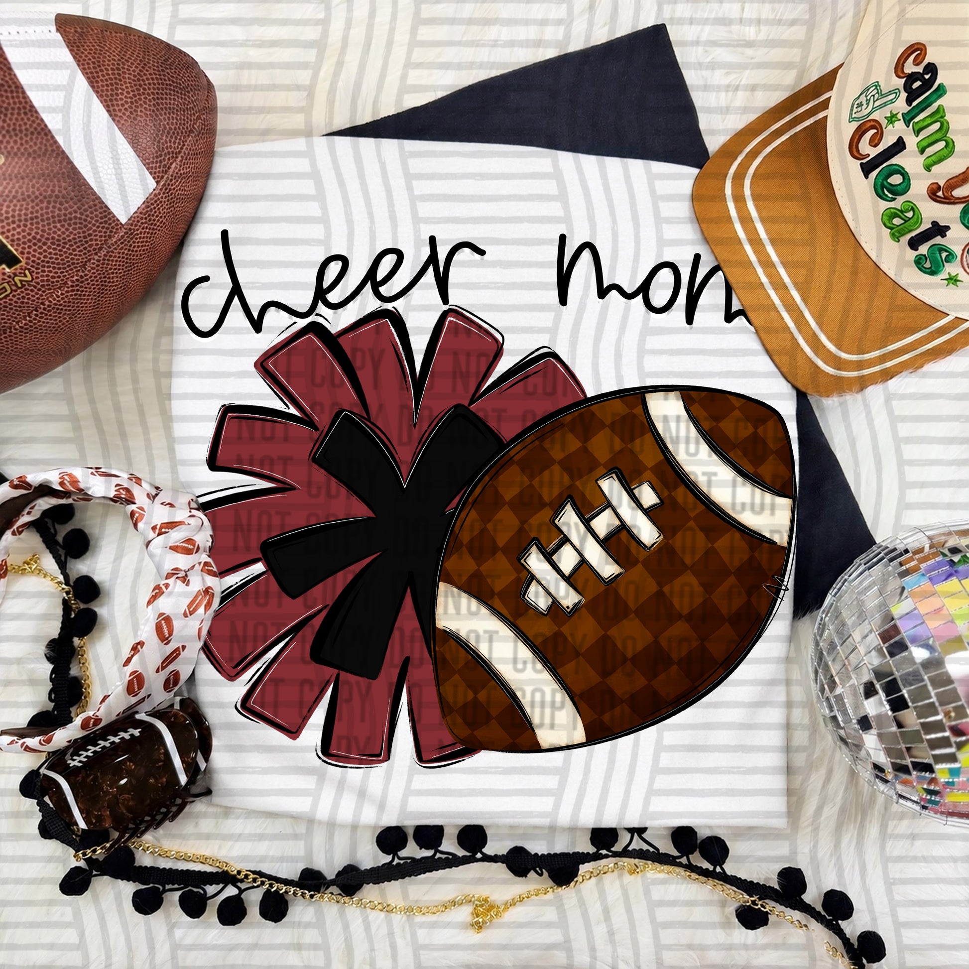 Cheer Mom PNG design in Crimson