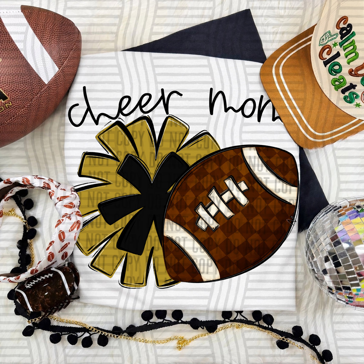 Cheer Mom PNG design in Gold