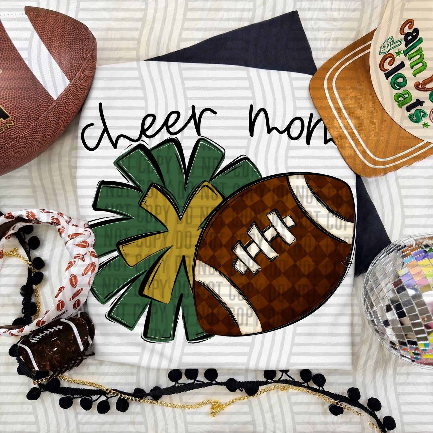 Cheer Mom PNG design in Hunter-Gold