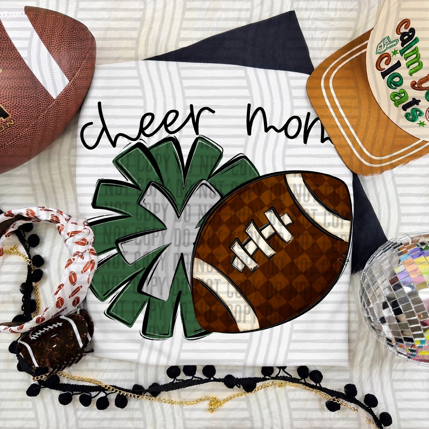 Cheer Mom PNG design in Hunter-Silver