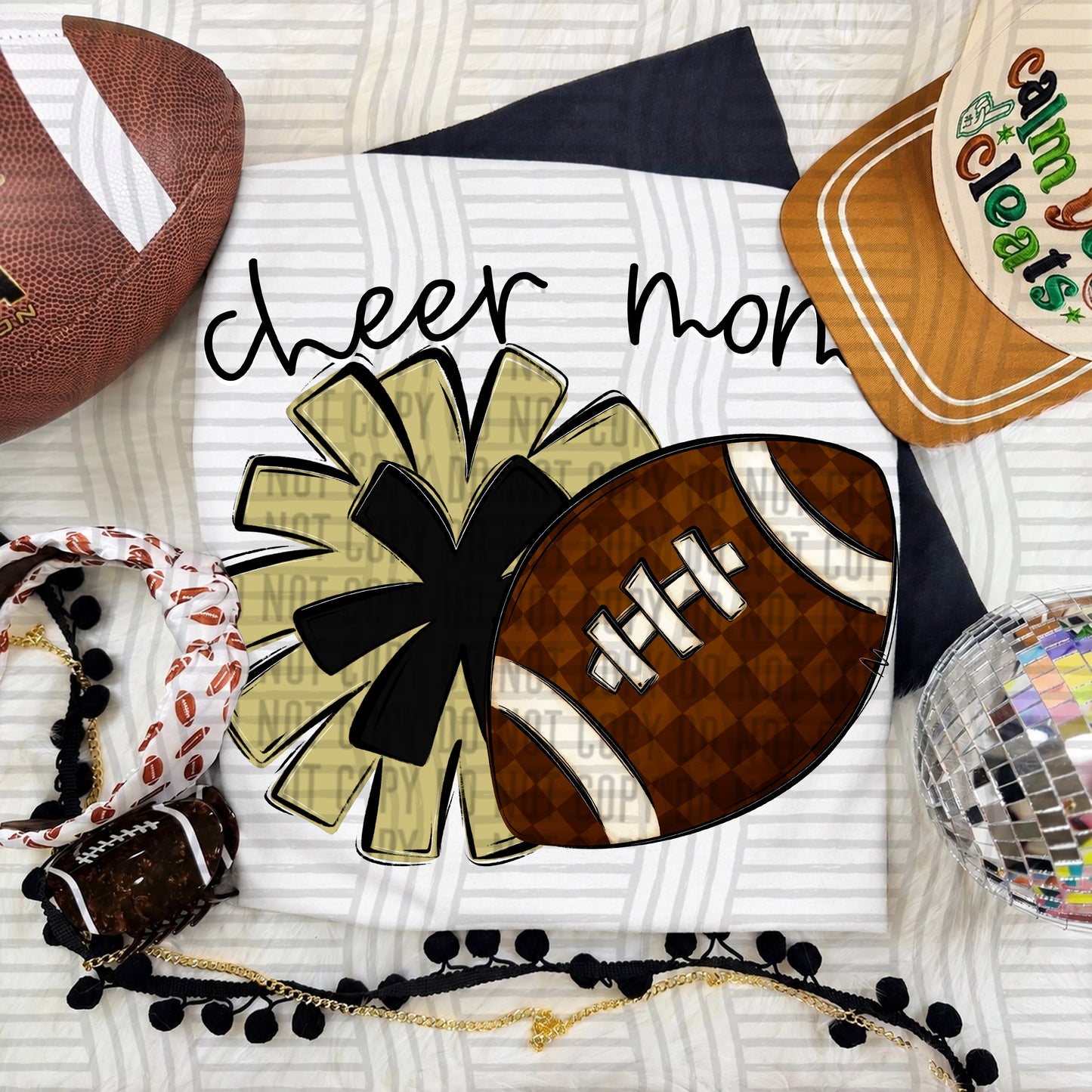 Cheer Mom PNG design in Lt Gold