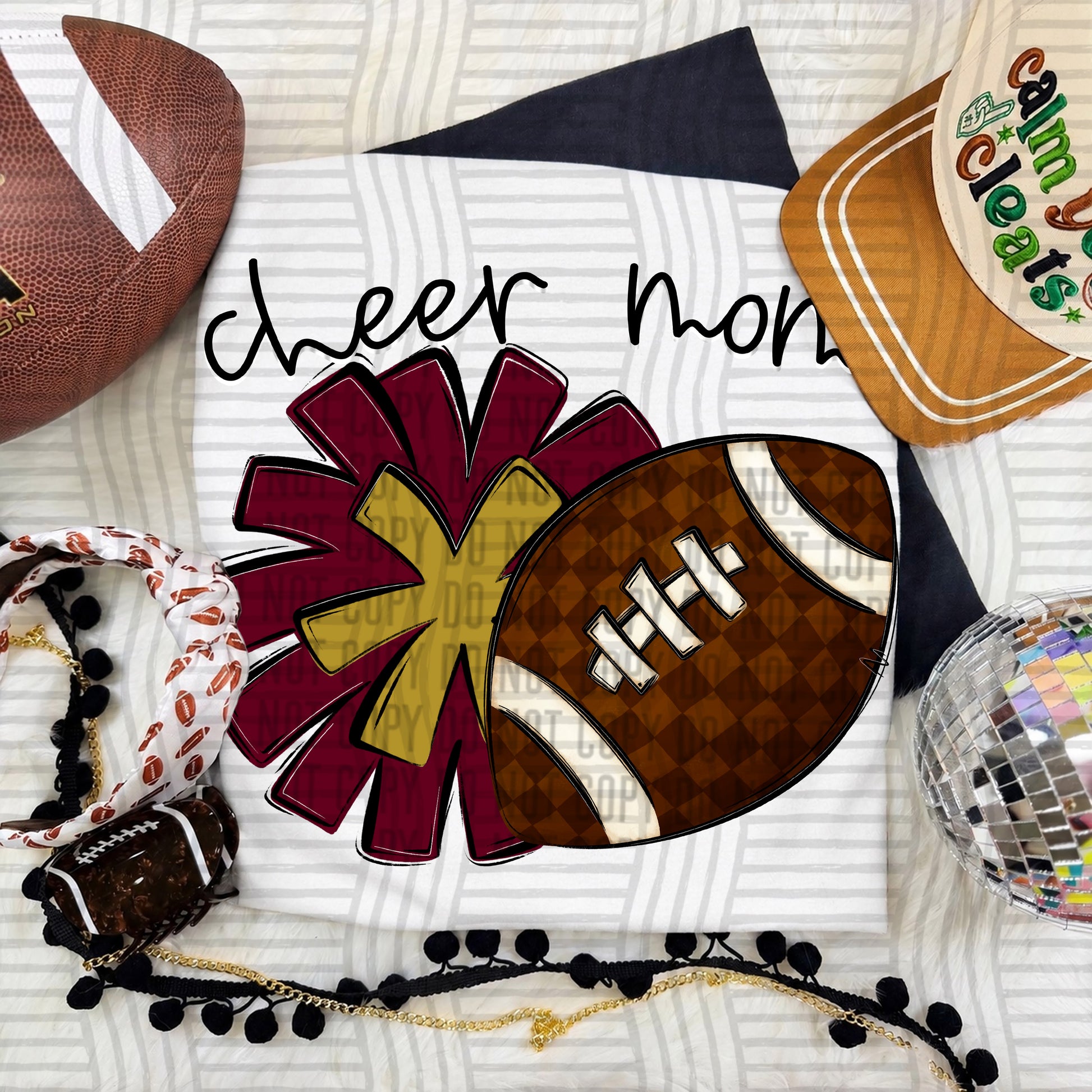 Cheer Mom PNG design in Maroon-Gold