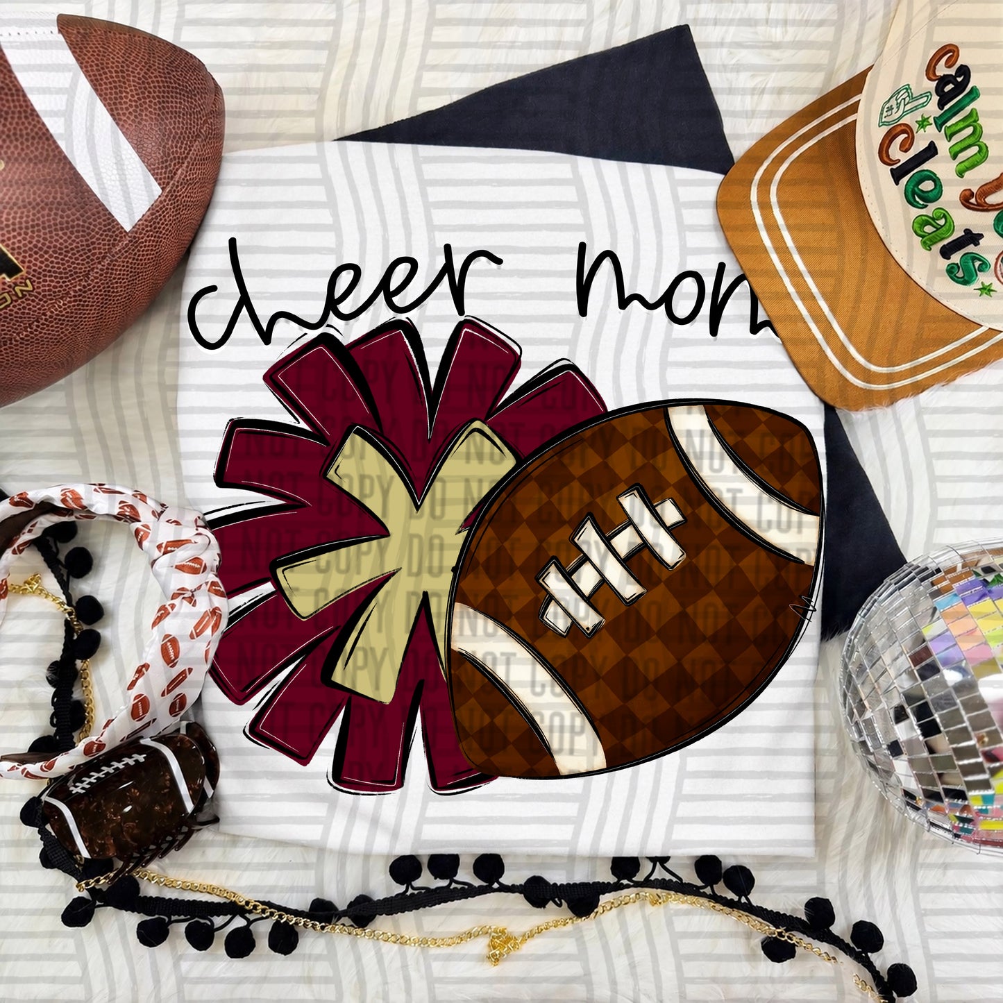 Cheer Mom PNG design in Maroon-Lt Gold
