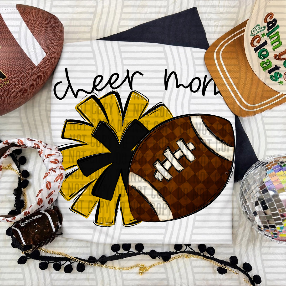 Cheer Mom PNG design in Mustard