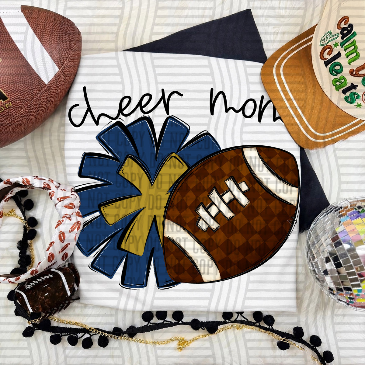 Cheer Mom PNG design in Navy-Gold
