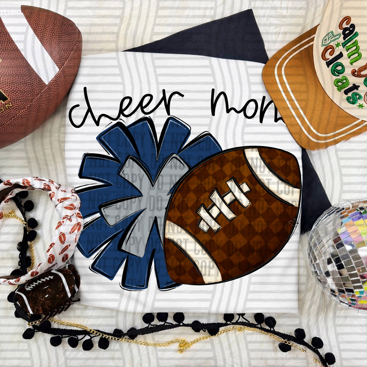 Cheer Mom PNG design in Navy-Grey