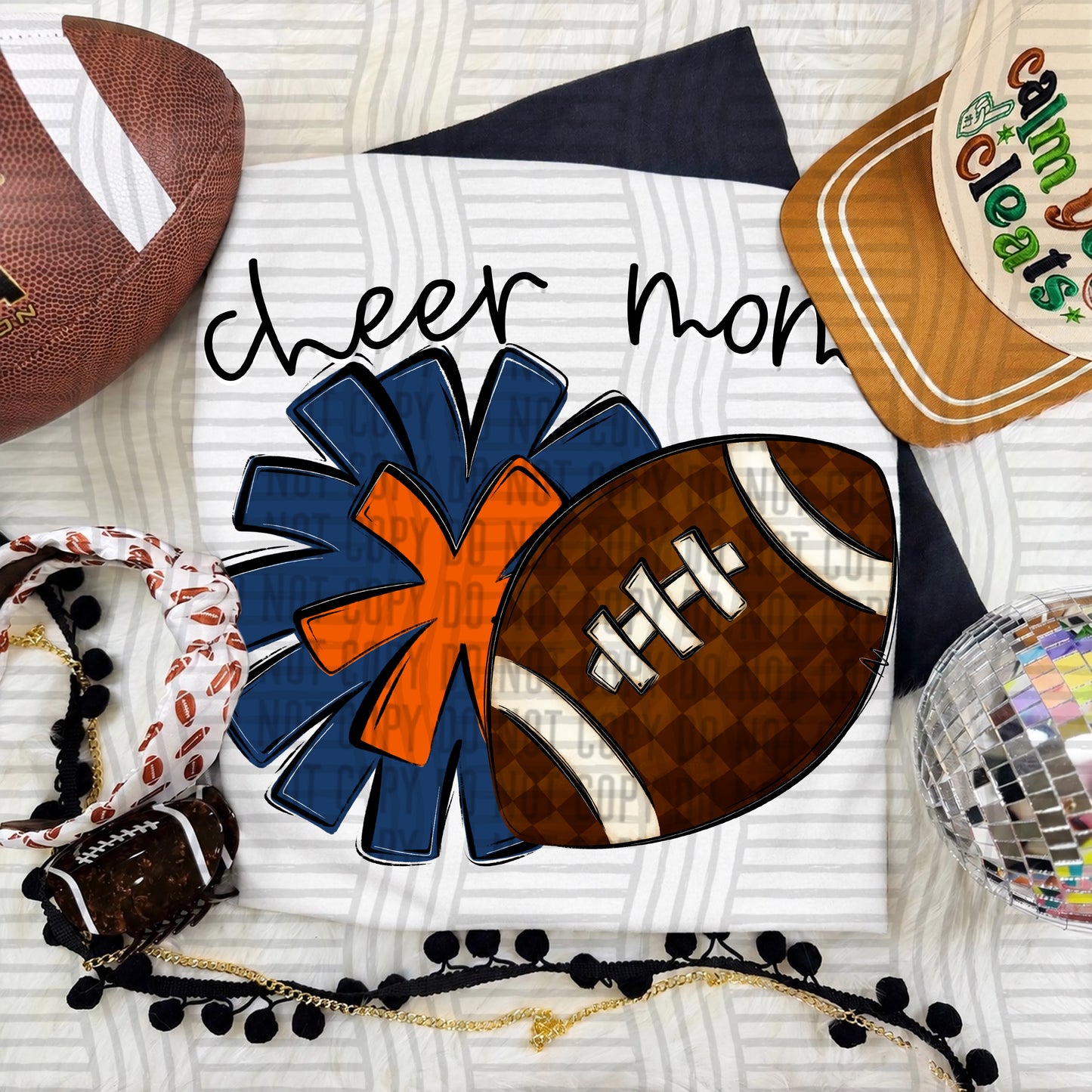Cheer Mom PNG design in Navy-Orange
