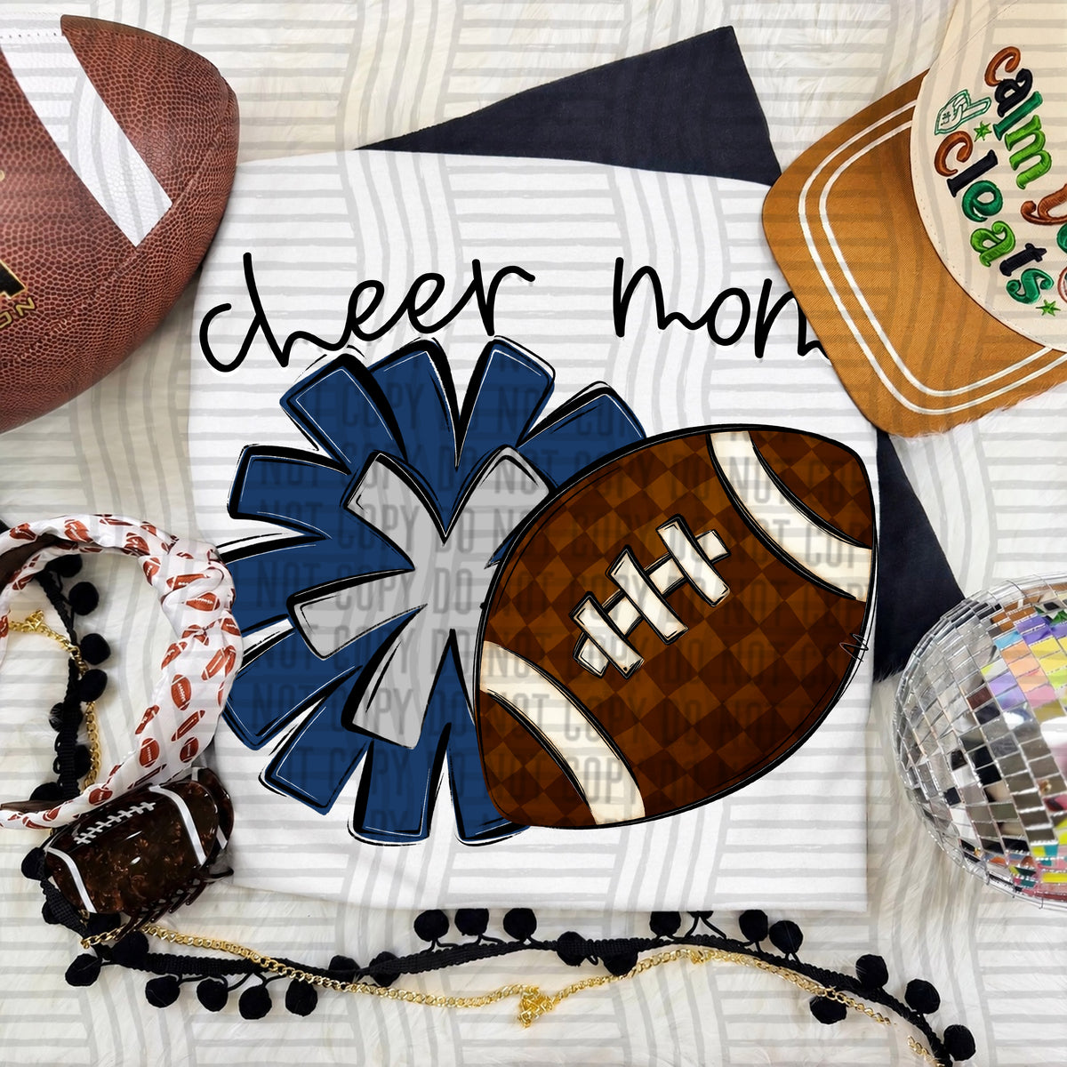 Cheer Mom PNG design in Navy-Silver