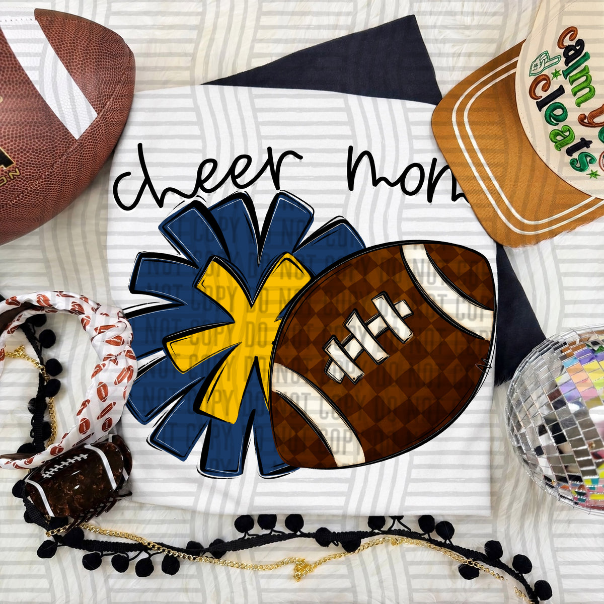 Cheer Mom PNG design in Navy-Yellow Gold