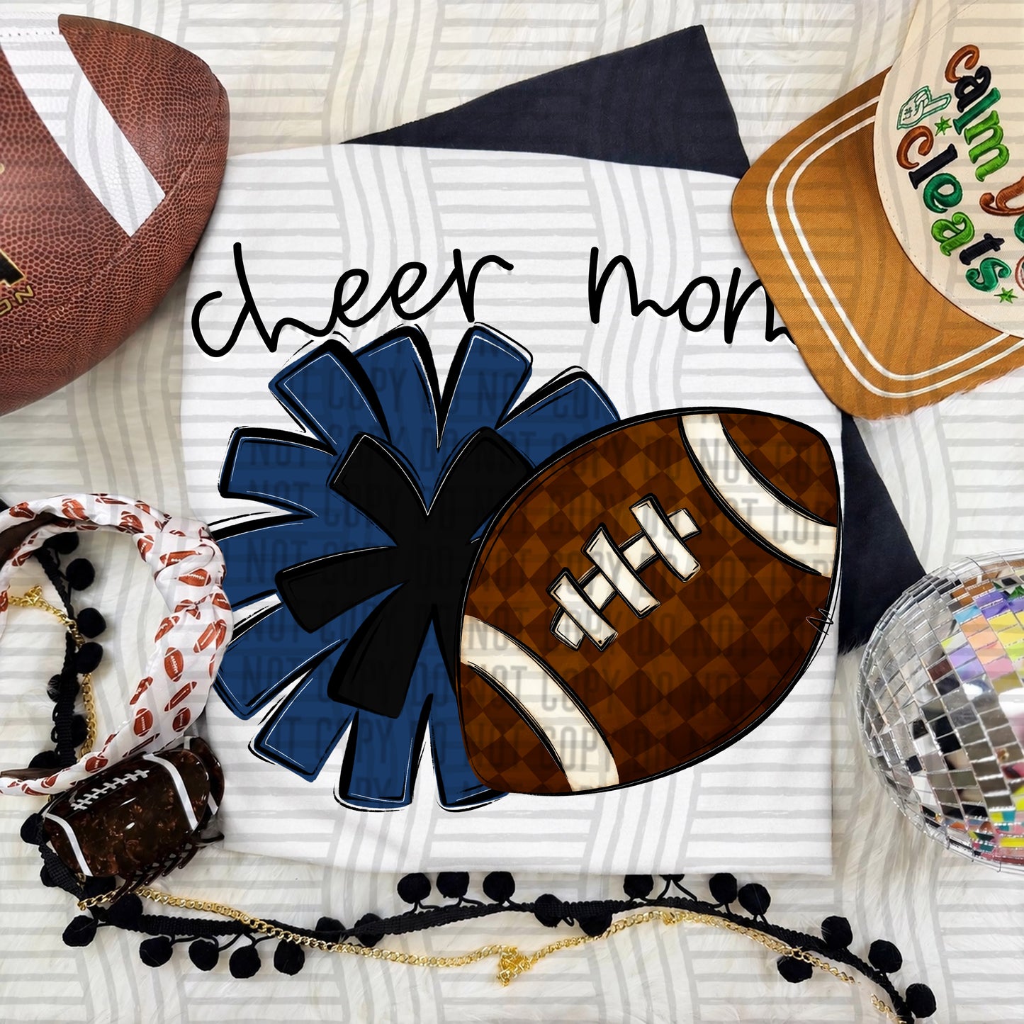Cheer Mom PNG design in Navy