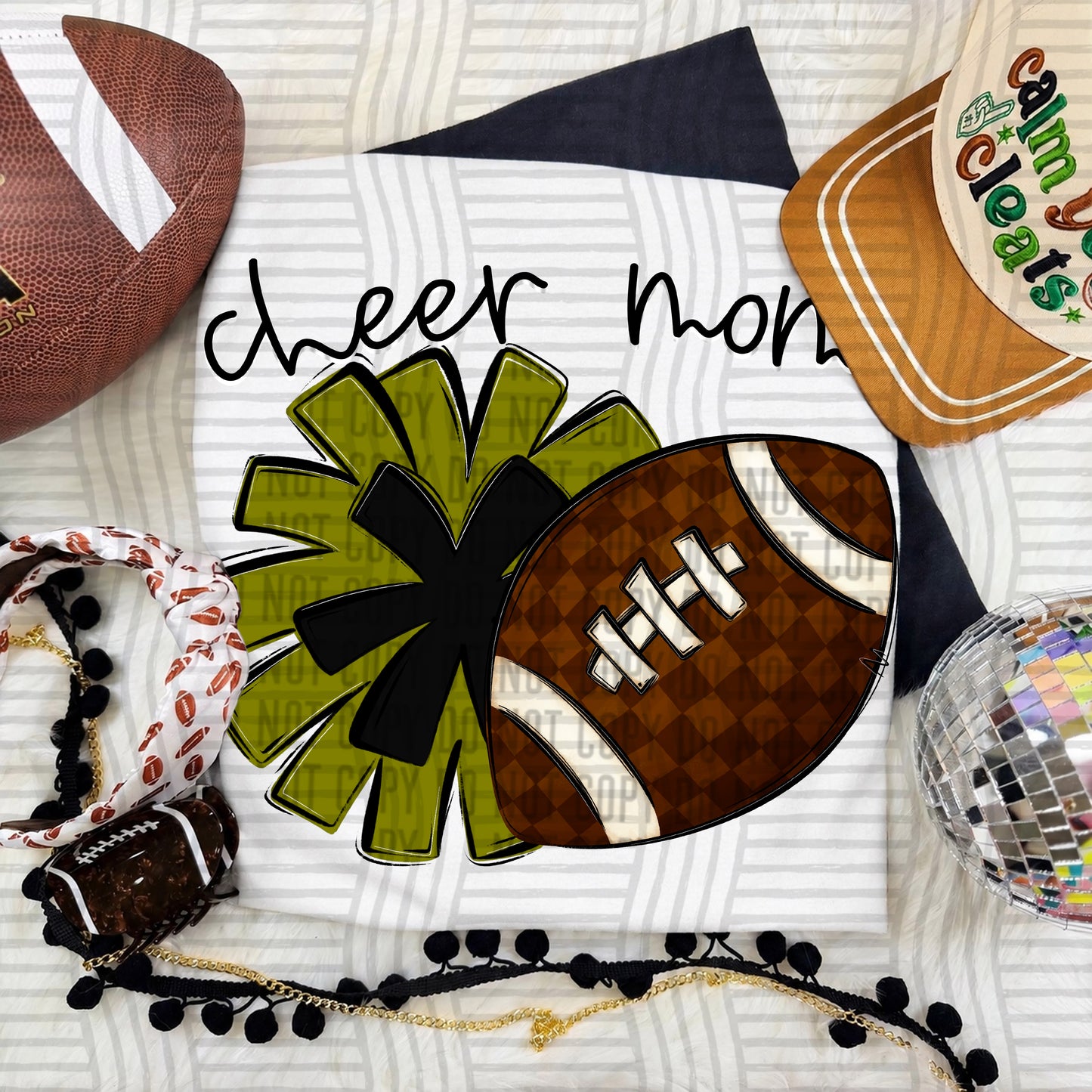 Cheer Mom PNG design in Olive