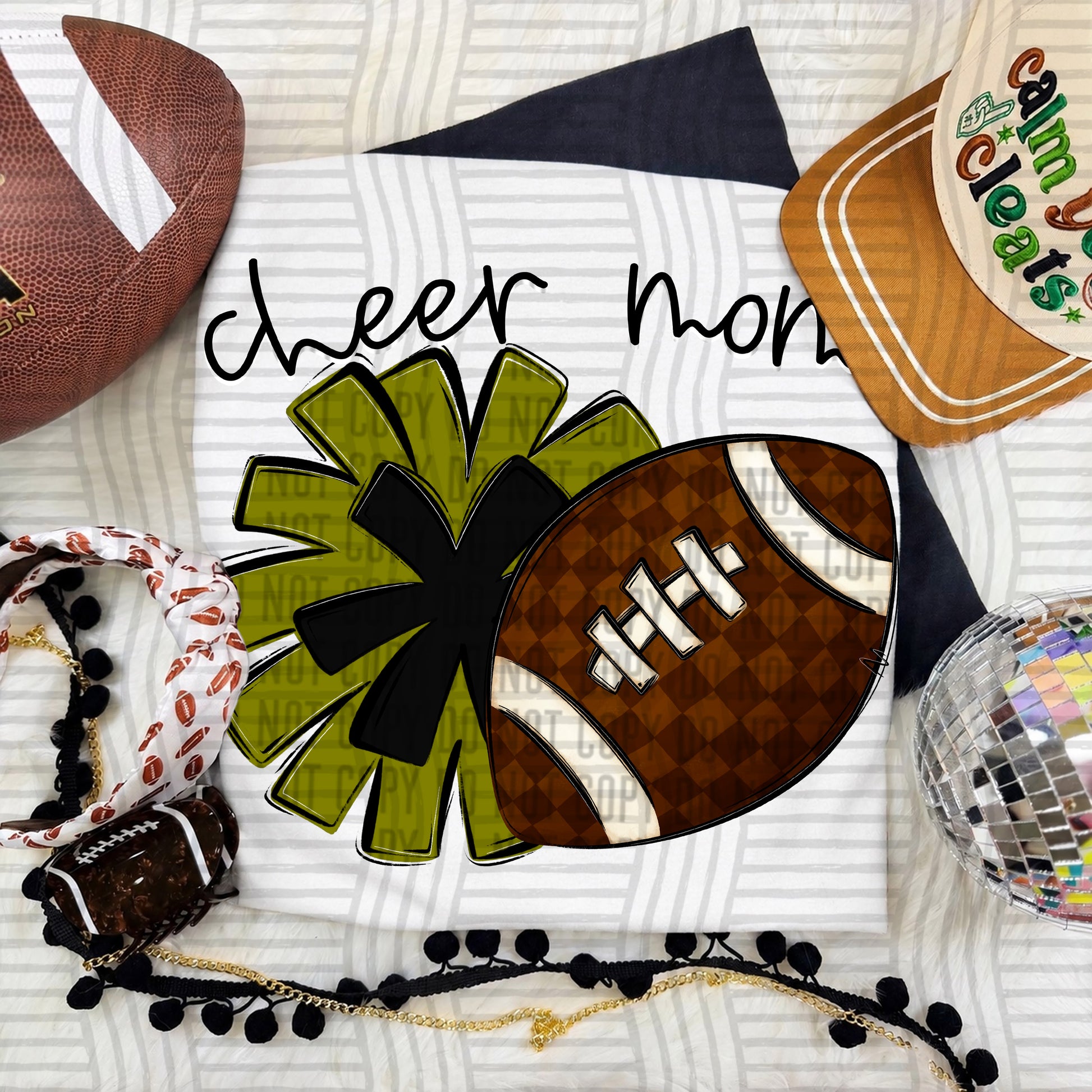 Cheer Mom PNG design in Olive