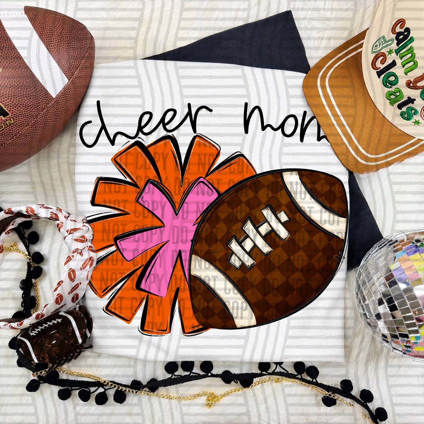 Cheer Mom PNG design in Orange-Pink
