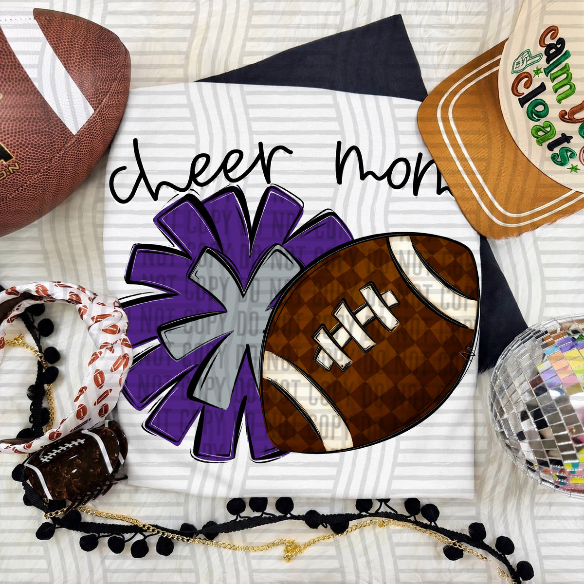 Cheer Mom PNG design in Purple-Grey