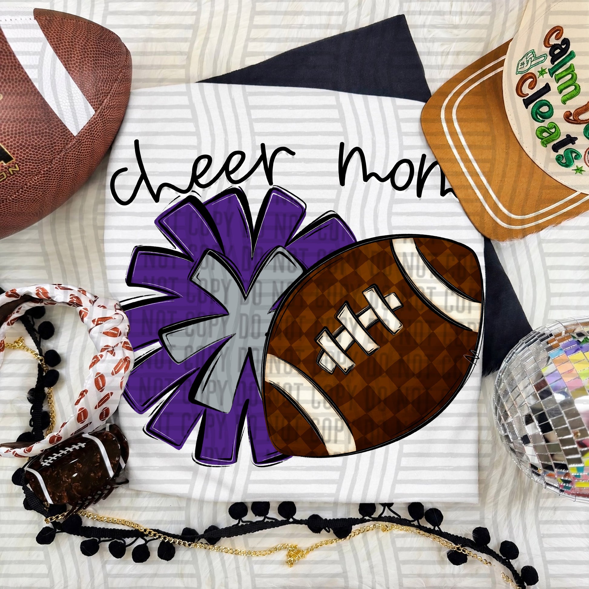 Cheer Mom PNG design in Purple-Grey