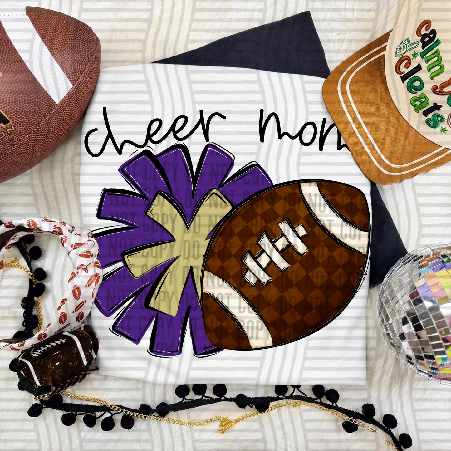 Cheer Mom PNG design in Purple-Lt Gold