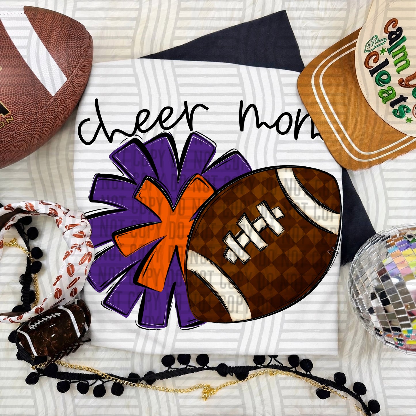 Cheer Mom PNG design in Purple-Orange