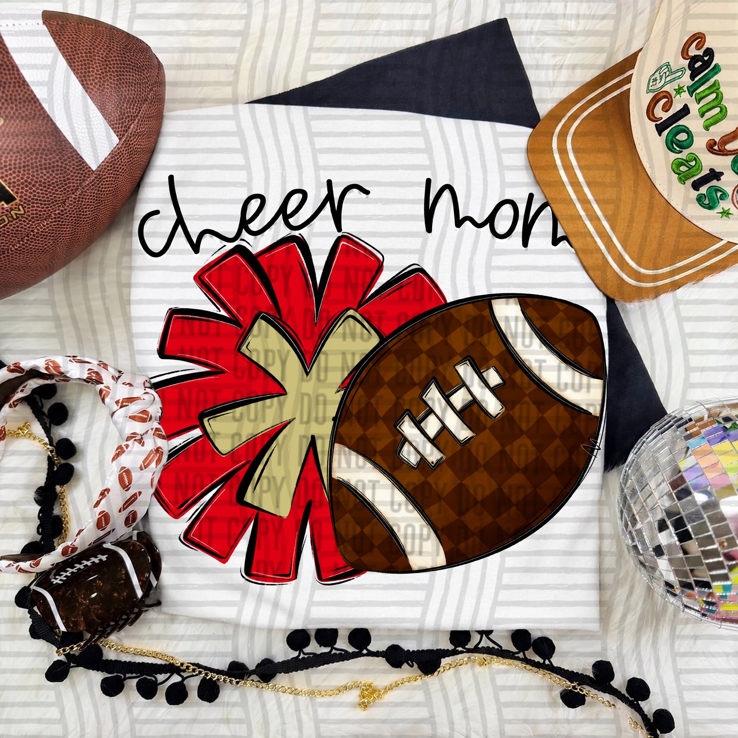Cheer Mom PNG design in Red-Lt Gold
