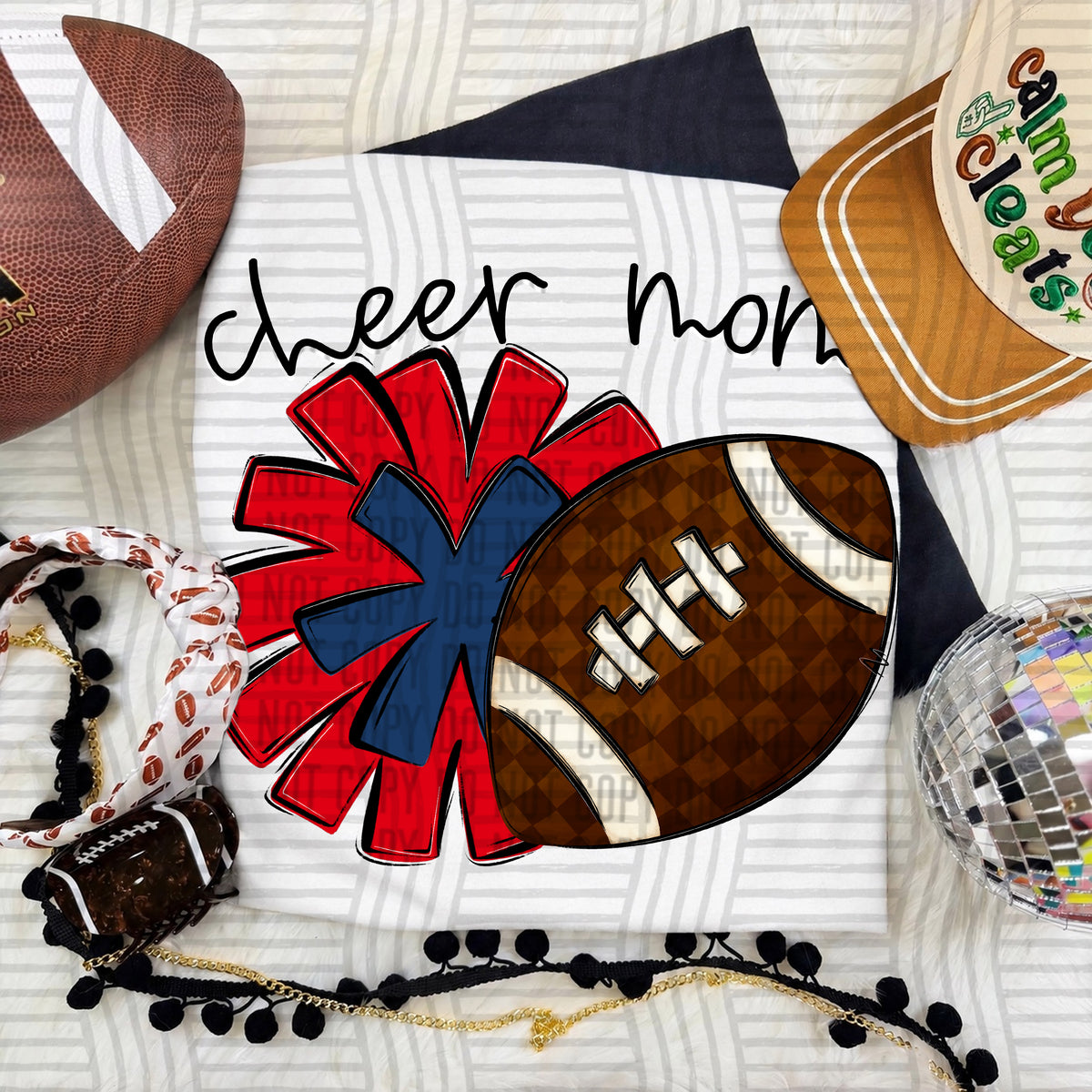 Cheer Mom PNG design in Red-Navy