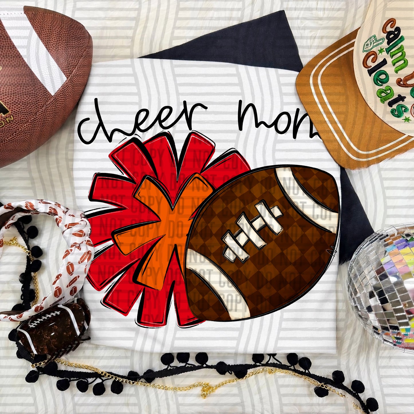 Cheer Mom PNG design in Red-Orange